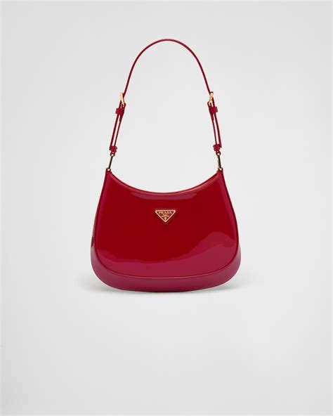 patch tan and red prada bag|Prada patent leather bag.